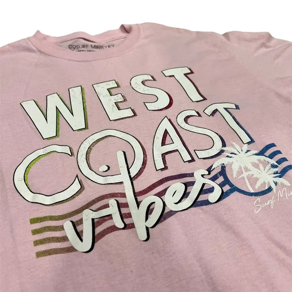 Surf Ministry Pink West Coast Vibes Long Tee Small - Picture 2 of 4